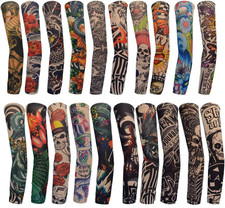 20PCS Temporary Tattoo Sleeves Art Fake Tattoo Arm Sunscreen Sleeves