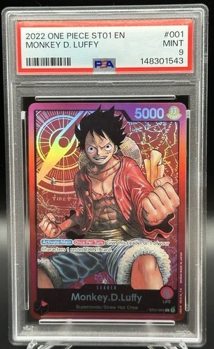 One Piece Starter Deck ST01-001 Eng Monkey D. Luffy Leader Foil PSA 9
