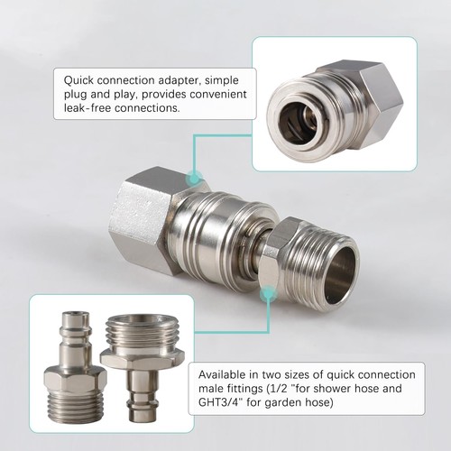 Grifo de conexión rápida exterior todo metal para autocaravana, repuesto de grifo de ducha para autocaravana de 4", casa rodante... - Imagen 2 de 4