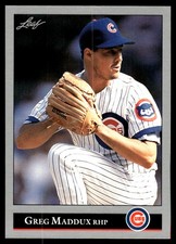 Greg Maddux 1992 Leaf #294 Chicago Cubs FREE SHIPPING AutographDen