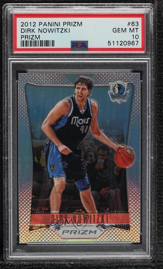 2012-13 Panini Prizm Silver Prizm Dirk Nowitzki #63 PSA 10 GEM MT HOF 2w0