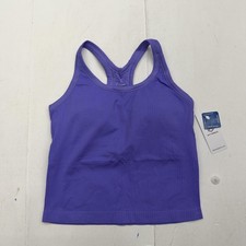 Attraco Tank Top Womens Small Purple Ribbed Racerback Cropped Athletic Workout
