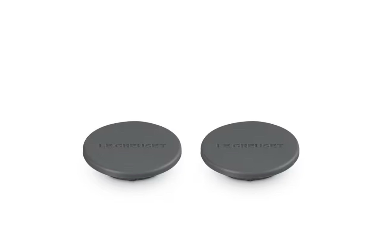 Le Creuset Salt & Pepper Mill Silicone Caps -Set Of Two Flint Grey (NEW)