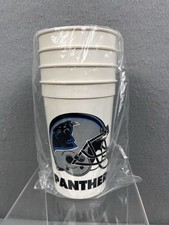 NEW Vintage 1990s NFL Carolina Panthers 12oz Plastic Beer Cups Set Of 4 Sealed