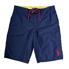 Polo Ralph Lauren Swim Trunks Pony Mesh Lined Boys Navy Beach Pool Large 14-16