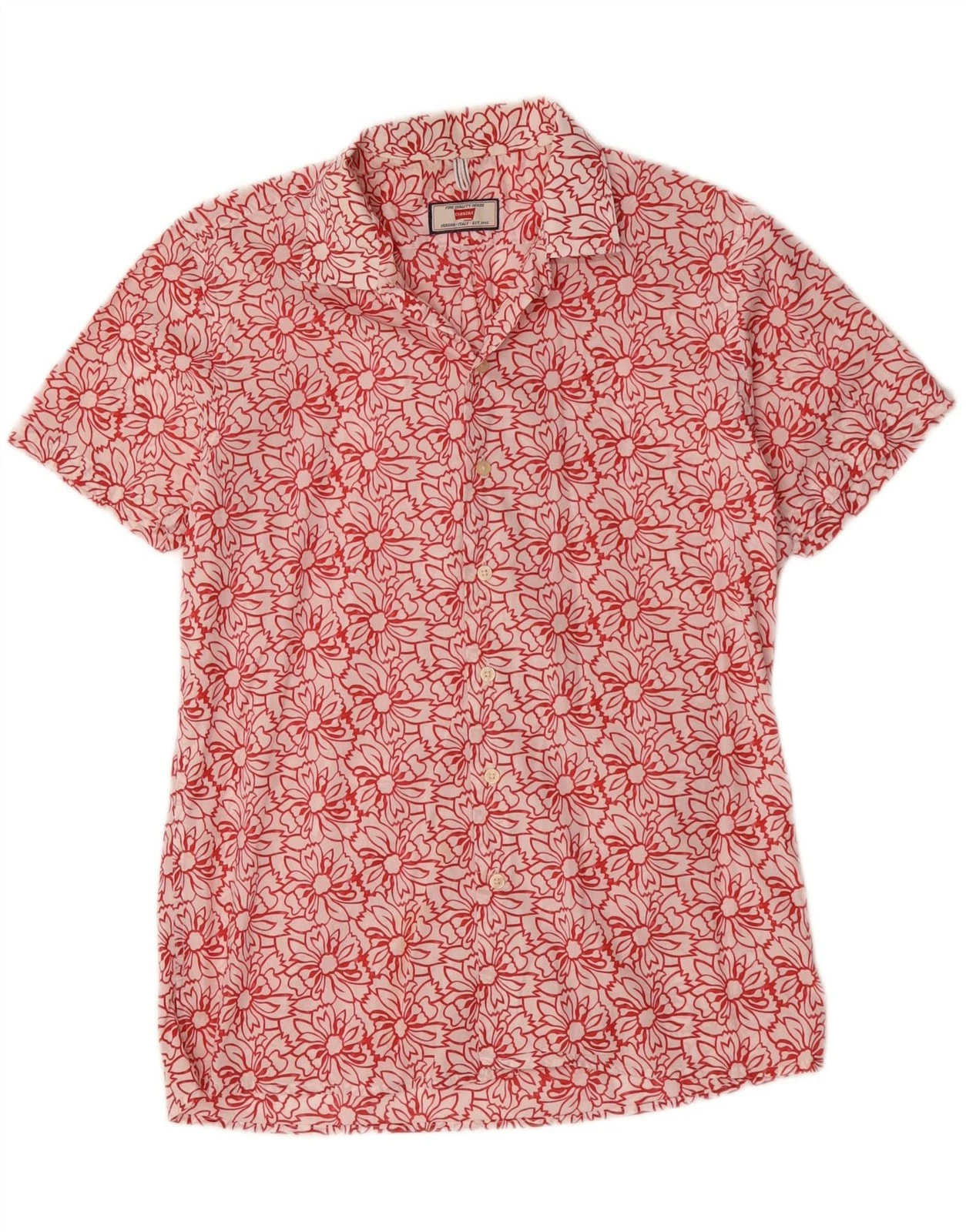 Carrera Mens Short Sleeve Shirt Medium White Floral DY01