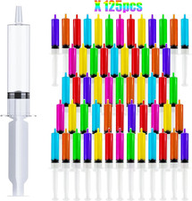 125 Pack Jello Syringes with Caps, 10Ml Reusable Plastic Syringes for Party Dess