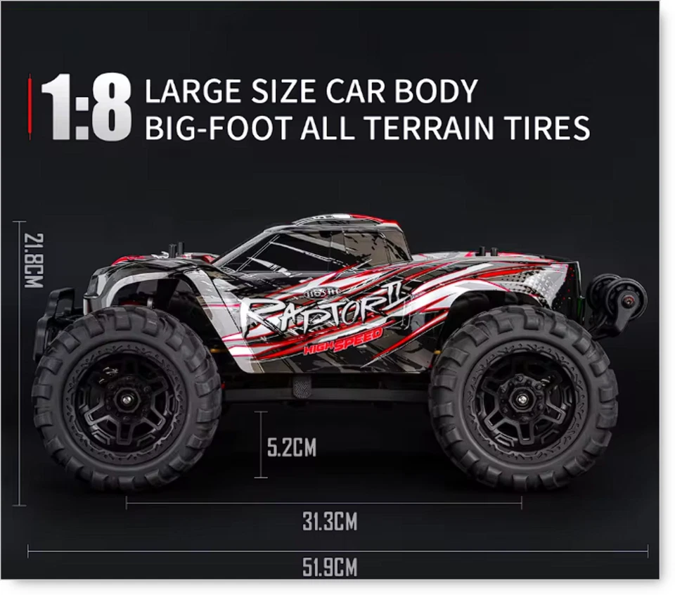 N518 4WD 1/8 Scale RC Brushless Monster Truck RTR High Speed Off-Road Vehicle - Image 4 of 4
