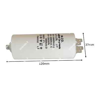 Lumonic condensatore di avviamento 416.17.01 A [incl. spina 6,3x0,8mm] | condensatore motore 1µF 450V 28x55mm I condensatore in custodia di plastica i
