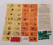 Vtg Lot Monopoly Game Replacement Pcs Houses Hotels Dice Chance Community Cards 