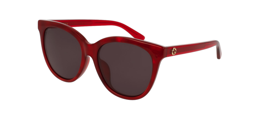 GUCCI Sunglasses GG0081SK 004 56 Red Sunglasses Gray Lens | eBay