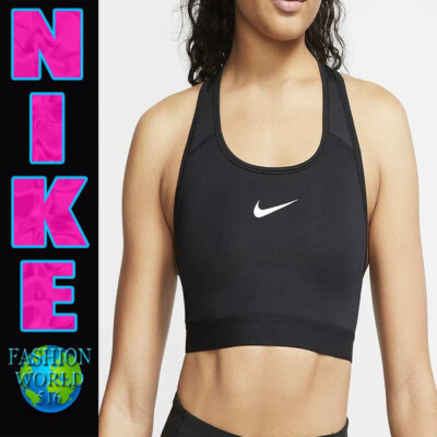 ★★Nike★★ Swoosh Medium Support Pad Sports Bra W Black Wh Nike Swoosh Medium Support Padded Sports Bra - Women's - Als.com