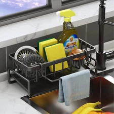 Kitchen Sink Caddy, Stainless Steel Sink Caddy, Dish Brush Holder, Sponge Holder