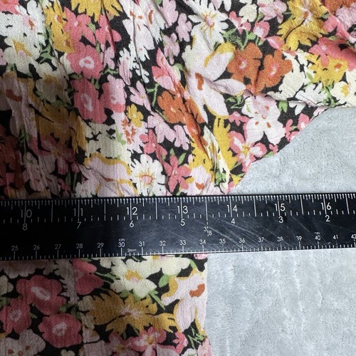 Y2K Billabong Midi Dress Size S Milkmaid Ditzy Floral Cottagecore Peasant Grunge - Picture 6 of 13
