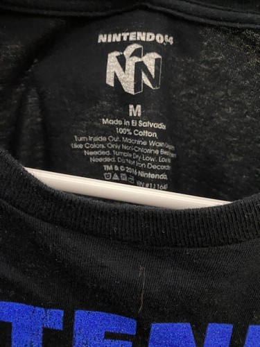 Nintendo N64 Classic Logo Men's Black Short Sleeve Screen Printed T-Shirt - Picture 3 of 3