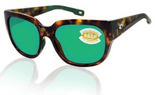 Costa Del Mar Waterwoman Palm Tortoise Green Mirror 580 Plastic Polarized Lens