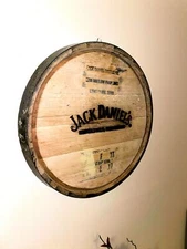 Whiskey Barrel Head Wall Hanging, Wall Art From A Used Oak Whiskey Barrel