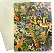 RIFLE PAPER CO. Greeting Card  Envelope - "WILD BIRTHDAY", Gold Foil Blank 