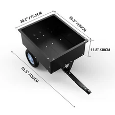 Steel Dump Cart 8 Cubic Feet  350LB  for ATV/UTV Trailer Tow Behind Lawn Heavy