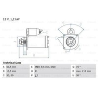 Bosch Anlasser Starter 1.2Kw FüR Ford Focus C-Max III Turnier Mazda 5 3