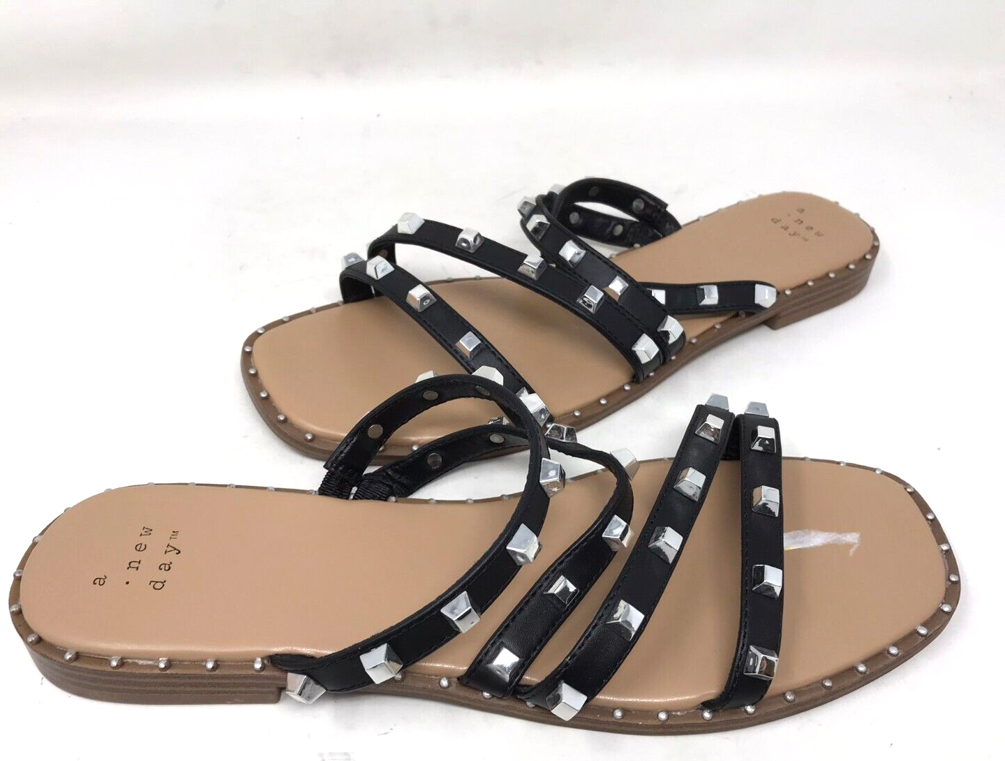A New Day Women's Hollis Embellished Slip On Sandals Black 17730 Size