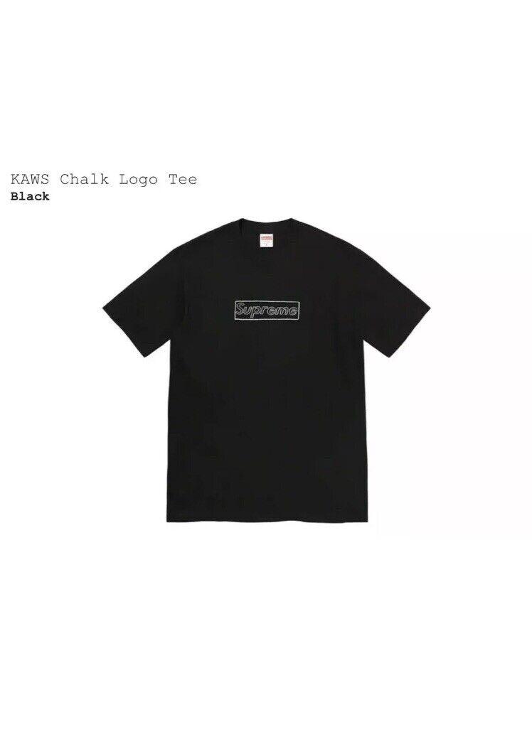 Supreme Kaws Chalk Box Logo T-Shirt LARGE Black | eBay