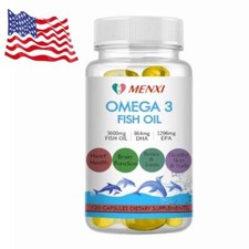 Natural Omega 3 Fish Oil Capsules 3x Strength 3600mg EPA  DHA,Highest Potency