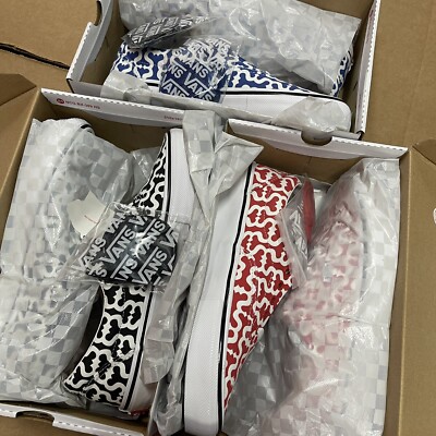 Supreme X Vans Monogram S Logo Skate Era Box Blue Red Black | Set