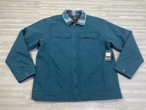 VALOR Collective Calvary Twill Flannel Jacket Full-Zip Mens Medium Green LS $85 - product listing photo
