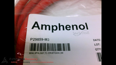 AMPHENOL P29859-M3 CORDSET MINI 3P M/F TC-ER/STOOW 3M, NEW #201491