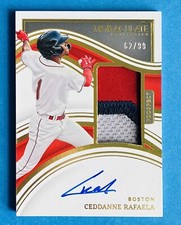 #62/99! CEDDANNE RAFAELA AUTO 2023 IMMACULATE BASEBALL AUTOGRAPH RED SOX JERSEY