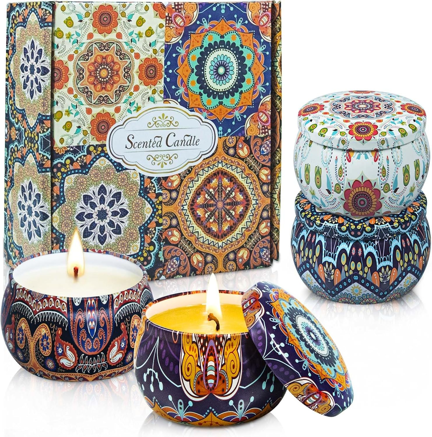 Candles for Home Scented, 4.4 Oz 4 Pack Long Lasting Burn, Premium Body Relax &-image