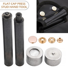 Flat Cap Press Studs Fixing Hand Tool Set for DIY Leathercraft Clothing 4 Parts