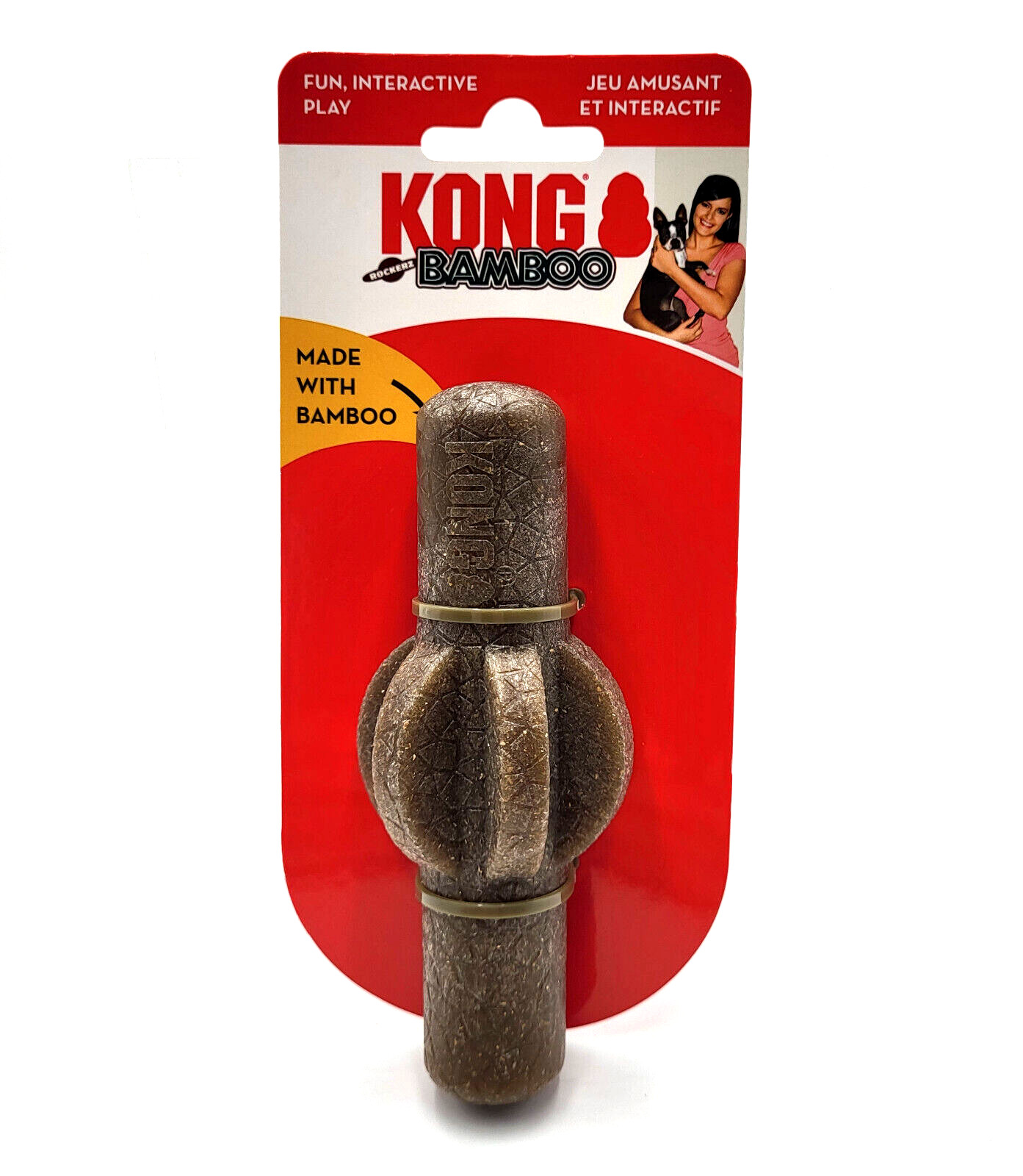 KONG Rockerz Bamboo Stick XS/Sm Durable Teeth Cleaning Dog Chew Toy 4"