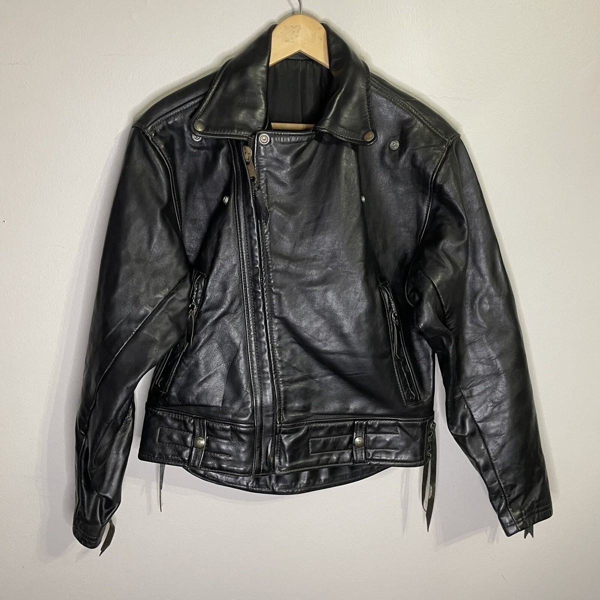 Vintage 60s Langlitz Leathers Motorcycle Biker Jacket Rare