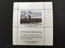 ICOLLECTZONE  US 1993 Washington WA9 Booklet Pane Duck Stamp VF NH Snow Geese