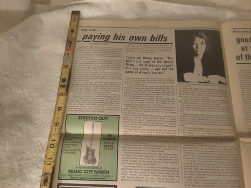 Rare 1987 Scene Huey Lewis Cover Andy Taylor Harlon Ellison ADS - Picture 6 of 13