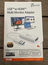 BNIB j5 create USB to HDMI Full HD 1080p MULTI-MONITOR Adapter 