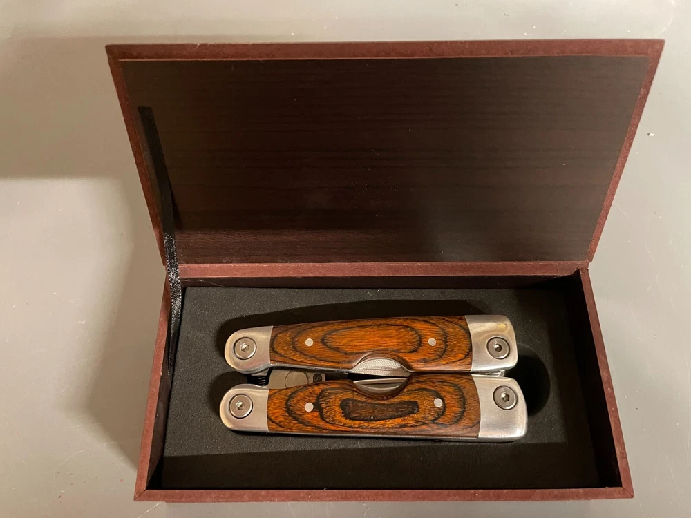 Multi-Tool with Wood Handle and Gift Box