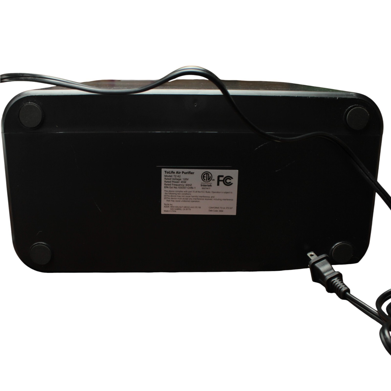 Tolife TZ-K2 Black Digital Display Air Purifiers For Home Large Room W/ Remote