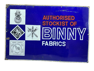 Binny Fabric Antique Enamel Porcelain Vintage Board Authorised Stockist Of Binny