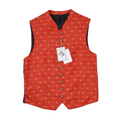 MANUFAKTUR GRASEGGER Trachtengilet Vest Gr 46 ca 49,5cm Oktoberfest Orange Hoch