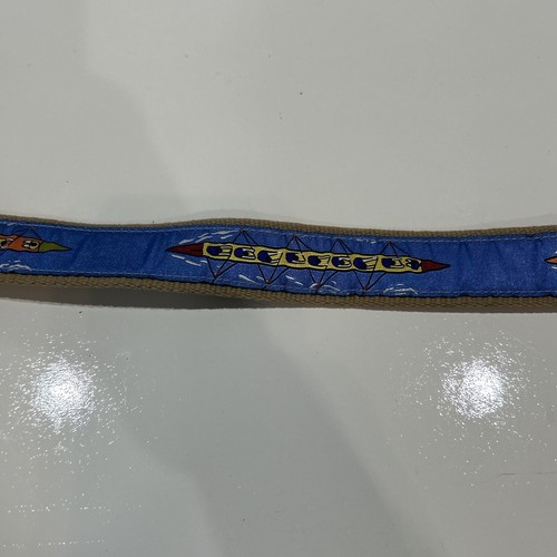 The Belted Cow Men's Rowing Racing Crew Shells Belt Blue Woven Leather Trim 34 - Picture 5 of 8