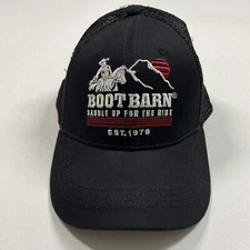 Boot Barn Trucker Hat Cap Men’s Black Mesh Snapback Saddle Up For The Ride