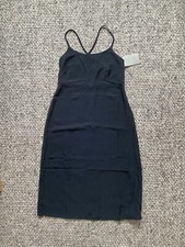 everlane slip dress cross-back black size 4