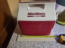 Vtg IGLOO Mini-Mate Cooler Red White Lunchbox 6 Pack MADE IN USA Push Button