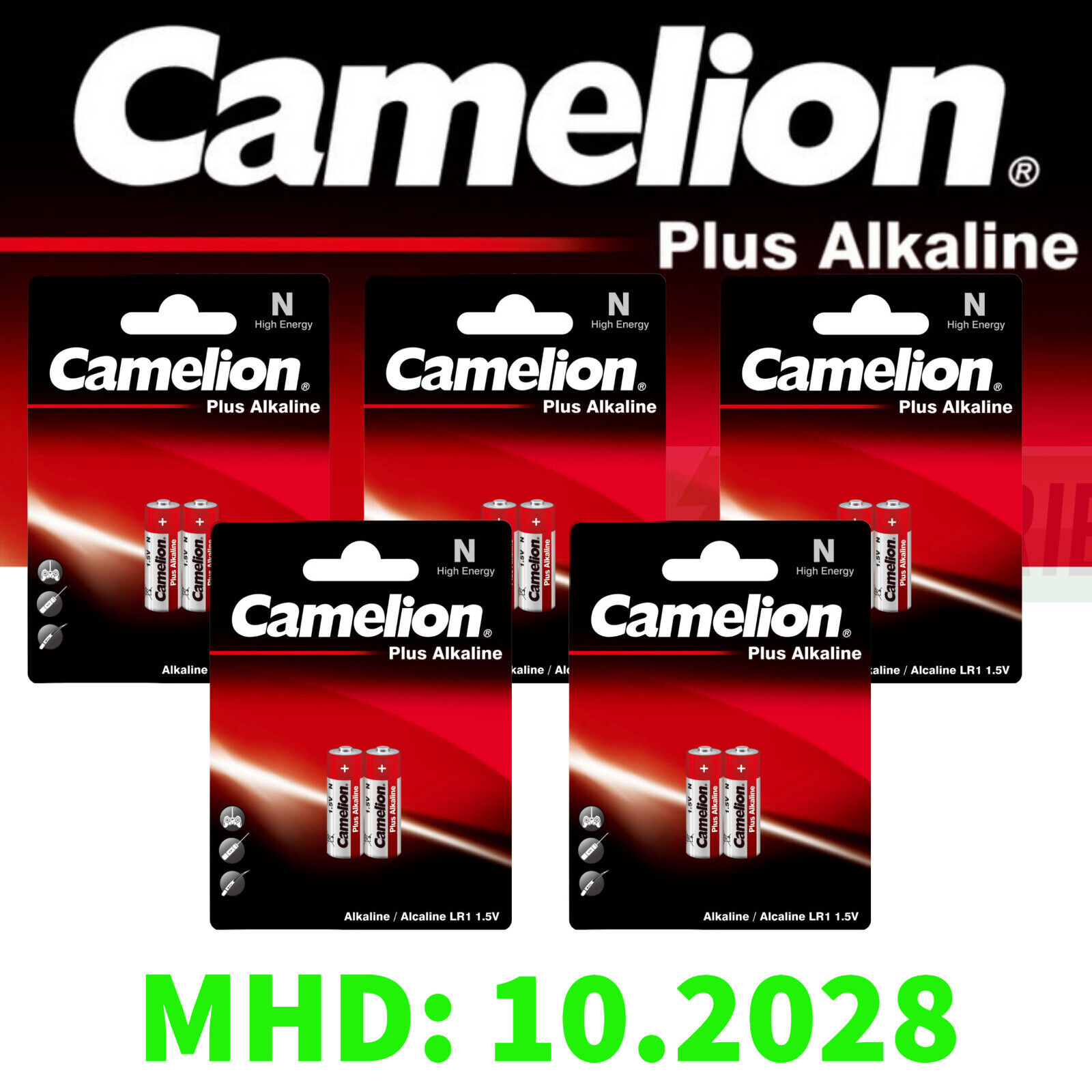 Thumbnail - 5 X 2er Pack Batterie N Lady Camelion Plus Alkaline 1,5v Lr1 E90