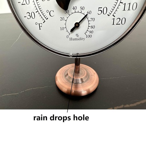 Elegant 4-Inch Indoor/Outdoor Thermometer with Hygrometer – Durable Brass Design - Picture 7 of 11