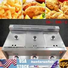 3 Pans Food Warmer Steam Buffet Counter-top Gas Fryer Steam Table Commercial 6L