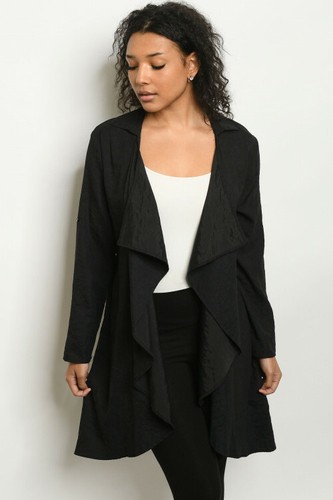 Black Long Sleeve Cardigan Jacket Size 